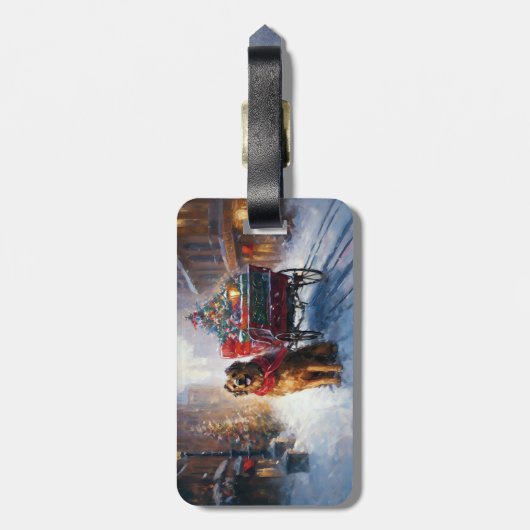 Irish Setter Weihnachtsfeiertag Gepäckanhänger (Rückseite vertikal)