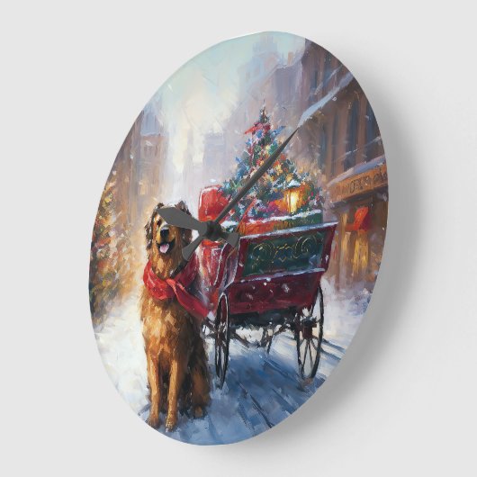 Irish Setter Weihnachtsfeiertag Große Wanduhr (Winkel)