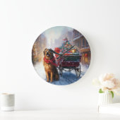 Irish Setter Weihnachtsfeiertag Große Wanduhr (Zuhause)