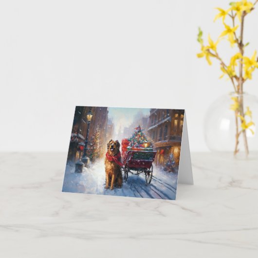 Irish Setter Weihnachtsfeiertag Karte (Gelbe Blume)