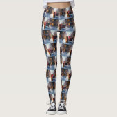 Irish Setter Weihnachtsfeiertag Leggings (Vorderseite)
