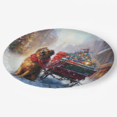 Irish Setter Weihnachtsfeiertag Pappteller (Schrägansicht)