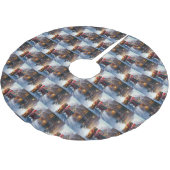 Irish Setter Weihnachtsfeiertag Polyester Weihnachtsbaumdecke (Schrägansicht)