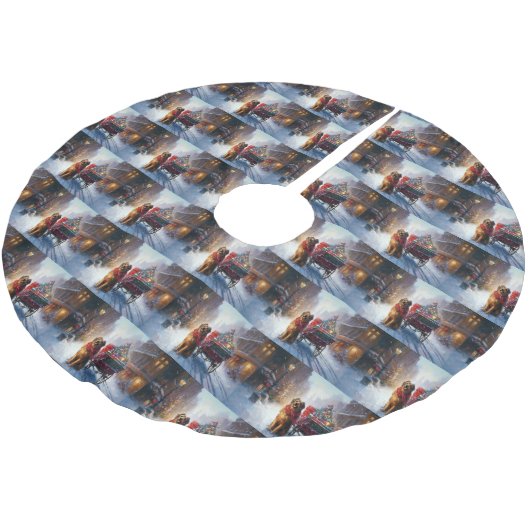 Irish Setter Weihnachtsfeiertag Polyester Weihnachtsbaumdecke (Schrägansicht)