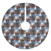 Irish Setter Weihnachtsfeiertag Polyester Weihnachtsbaumdecke (Vorderseite)