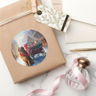 Irish Setter Weihnachtsfeiertag Runder Aufkleber