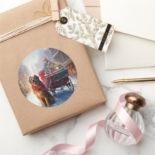 Irish Setter Weihnachtsfeiertag Runder Aufkleber (Schenken)