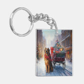 Irish Setter Weihnachtsfeiertag Schlüsselanhänger (Vorderseite links)