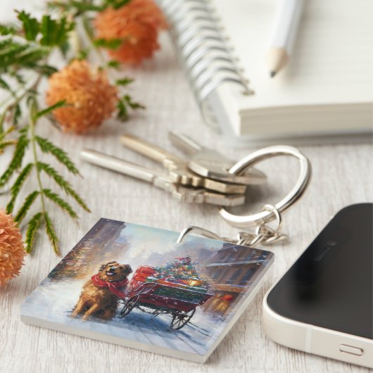 Irish Setter Weihnachtsfeiertag Schlüsselanhänger (Vorderseite rechts)