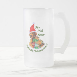 Irish Setter Weihnachtsgeschenke Mattglas Bierglas