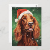 Irish Setter Weihnachtsmalerei Kunstwerk Postkarte (Vorne/Hinten)