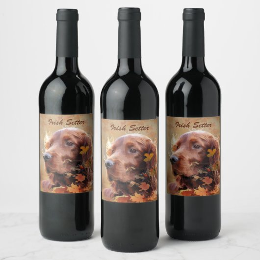 Irish Setter Weinetikett (Flaschen)
