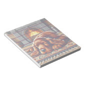 Irish Setter Welpe Schlafen durch einen warmen Kam Notizblock (angewinkelt)