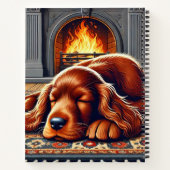 Irish Setter Welpe Schlafen durch einen warmen Kam Notizblock (Rückseite)