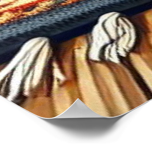 Irish Setter Welpe Schlafen durch einen warmen Kam Poster (Ecke)