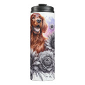 Irish Setter's Grayscale Garden Glee Thermosbecher (Vorderseite)