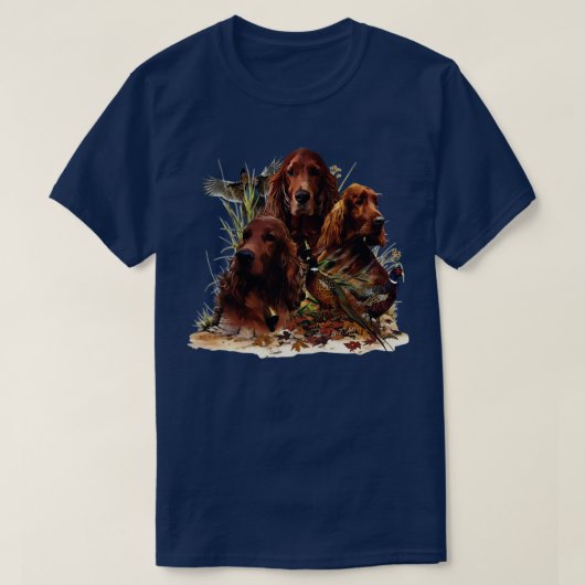 Irish Setters mit Pheasants T-Shirt (Design vorne)