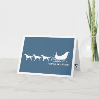 Irish Setters Pulling Santa's Sleigh Feiertagskarte