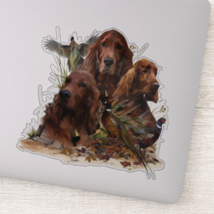 Irish Setters with Pheasants - Passion Hunt Aufkleber
