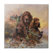 Irish Setters with Pheasants - Passion Hunt Fliese (Vorderseite)