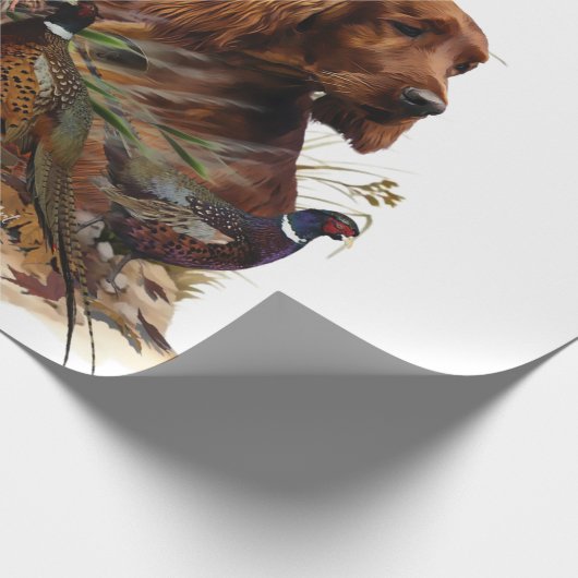 Irish Setters with Pheasants - Passion Hunt Geschenkpapier (Ecke)