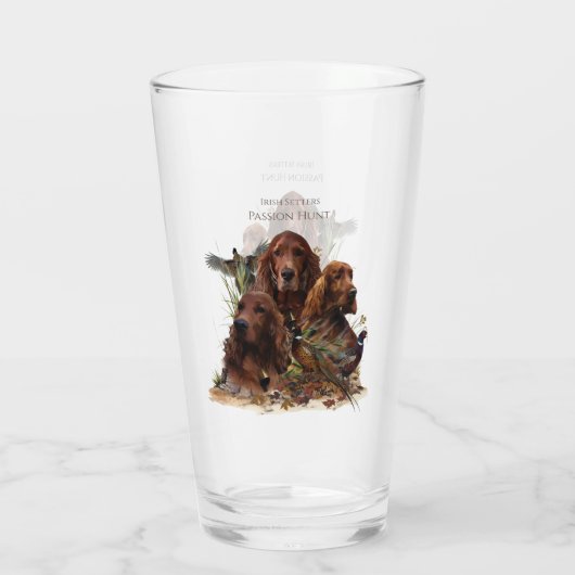 Irish Setters with Pheasants - Passion Hunt Glas (Rückseite)