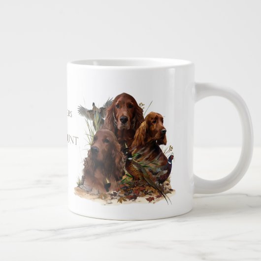 Irish Setters with Pheasants - Passion Hunt Jumbo-Tasse (Rechts)