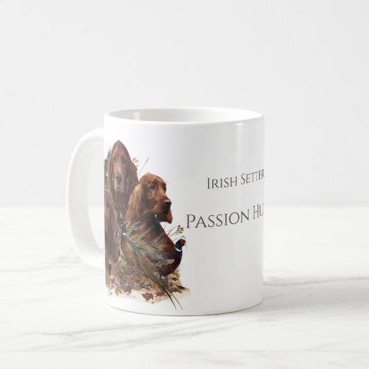 Irish Setters with Pheasants - Passion Hunt Kaffeetasse (Vorderseite Links)