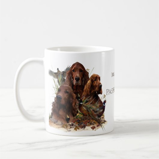 Irish Setters with Pheasants - Passion Hunt Kaffeetasse (Links)