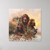 Irish Setters with Pheasants - Passion Hunt Leinwanddruck (Vorderseite)