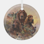 Irish Setters with Pheasants - Passion Hunt Ornament Aus Glas (Vorderseite)