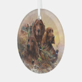 Irish Setters with Pheasants - Passion Hunt Ornament Aus Glas (Vorderseite links)