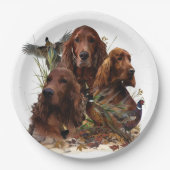 Irish Setters with Pheasants - Passion Hunt Pappteller (Vorderseite)