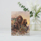 Irish Setters with Pheasants - Passion Hunt Postkarte (Stehend Vorderseite)