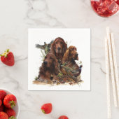 Irish Setters with Pheasants - Passion Hunt Serviette (Beispiel)