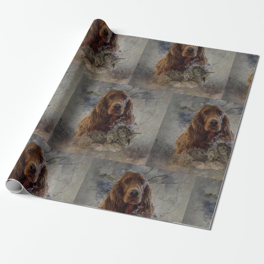 Irish Setters with Woodcock - Passionsjagd Geschenkpapier (Ungerollt)