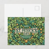 Irish Shamrock Celebration Design Postkarte (Vorne/Hinten)