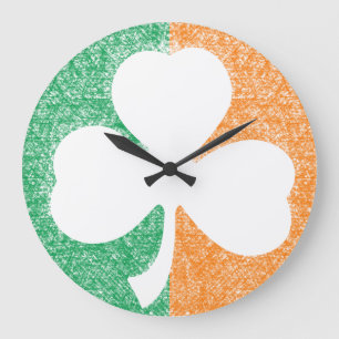 Irish Shamrock custom wall clock Große Wanduhr