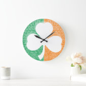 Irish Shamrock custom wall clock Große Wanduhr (Zuhause)