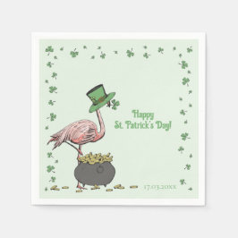 Irish Shamrock Flamingo St. Patrick’s Day Party Serviette