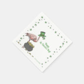 Irish Shamrock Flamingo St. Patrick’s Day Party Serviette (Ecke)