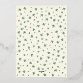 Irish Shamrock Flamingo St Patrick's Day Party Folieneinladung (Rückseite)