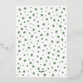 Irish Shamrock Flamingo St Patrick's Day Party Folieneinladung (Rückseite)