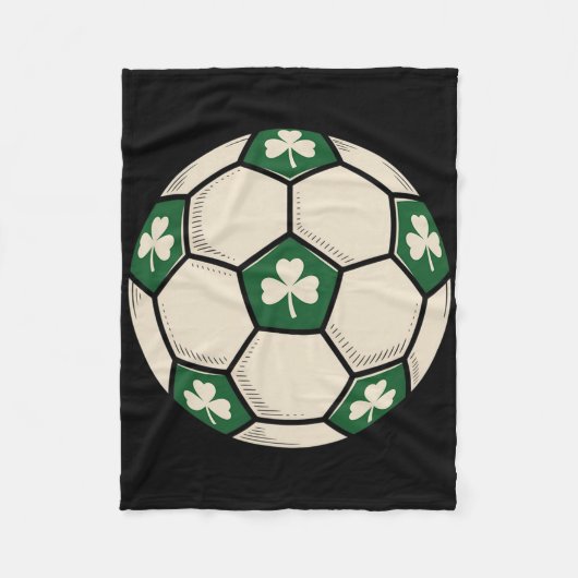 Irish Shamrock Fußball Ll Patrick Design Fleecedecke (Vorderseite)