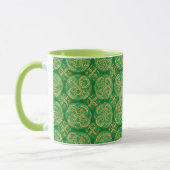 Irish Shamrock Green Abstract Celtic Knot Inspired Tasse (Links)