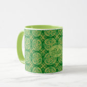 Irish Shamrock Green Abstract Celtic Knot Inspired Tasse (Vorderseite Links)