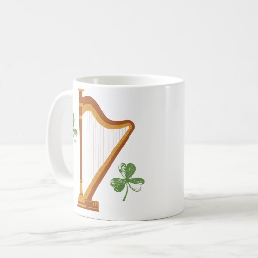 Irish Shamrock Harp Mug Kaffeetasse (Vorderseite Links)