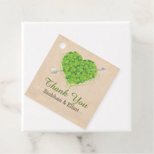 Irish Shamrock Herz Danke Personalisiert Geschenkanhänger