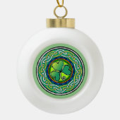 Irish Shamrock Keramik Kugel-Ornament (Vorderseite)