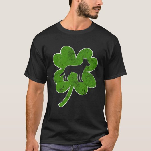 Irish Shamrock Leaf Malinois St Patrick s Day T-Shirt (Vorderseite)